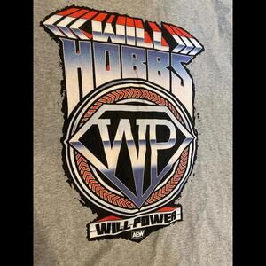 Aew wrestling will hobbs wp will power large mens t-shirt